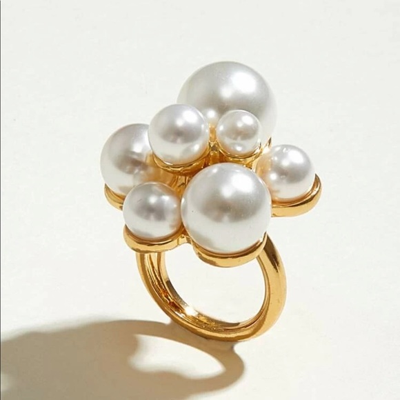 Faux Pearl Gold Ring - Picture 2 of 6